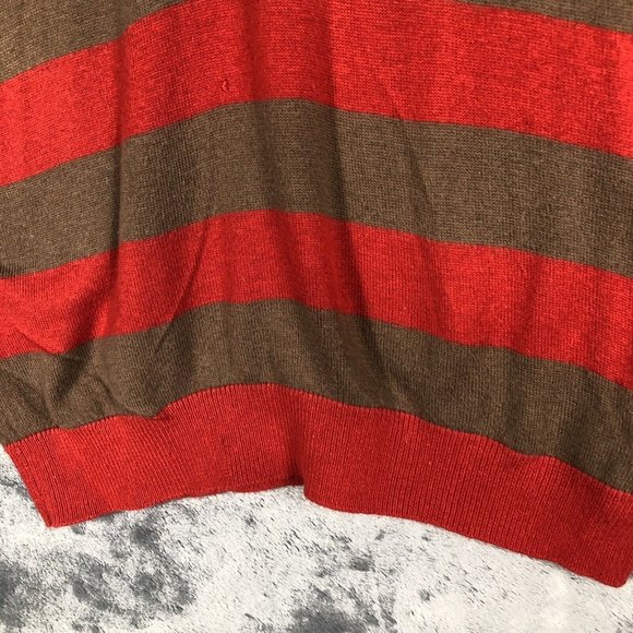 Forever Sweater Women’s Red Brown Striped Size Small Petite - Picture 7 of 15